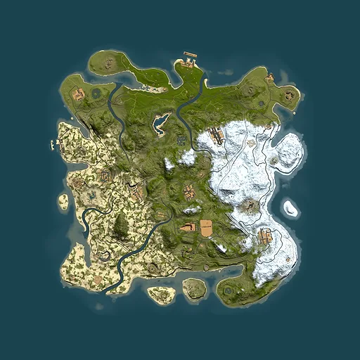 Rust map seed 0, 4250x4250m top-down preview