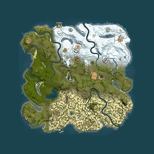 Rust map seed 2487, 4400x4400m top-down preview