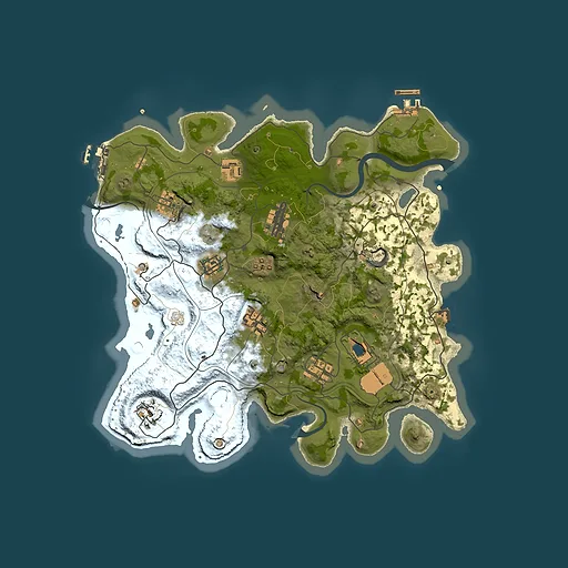 Rust map seed 1337, 3500x3500m top-down preview