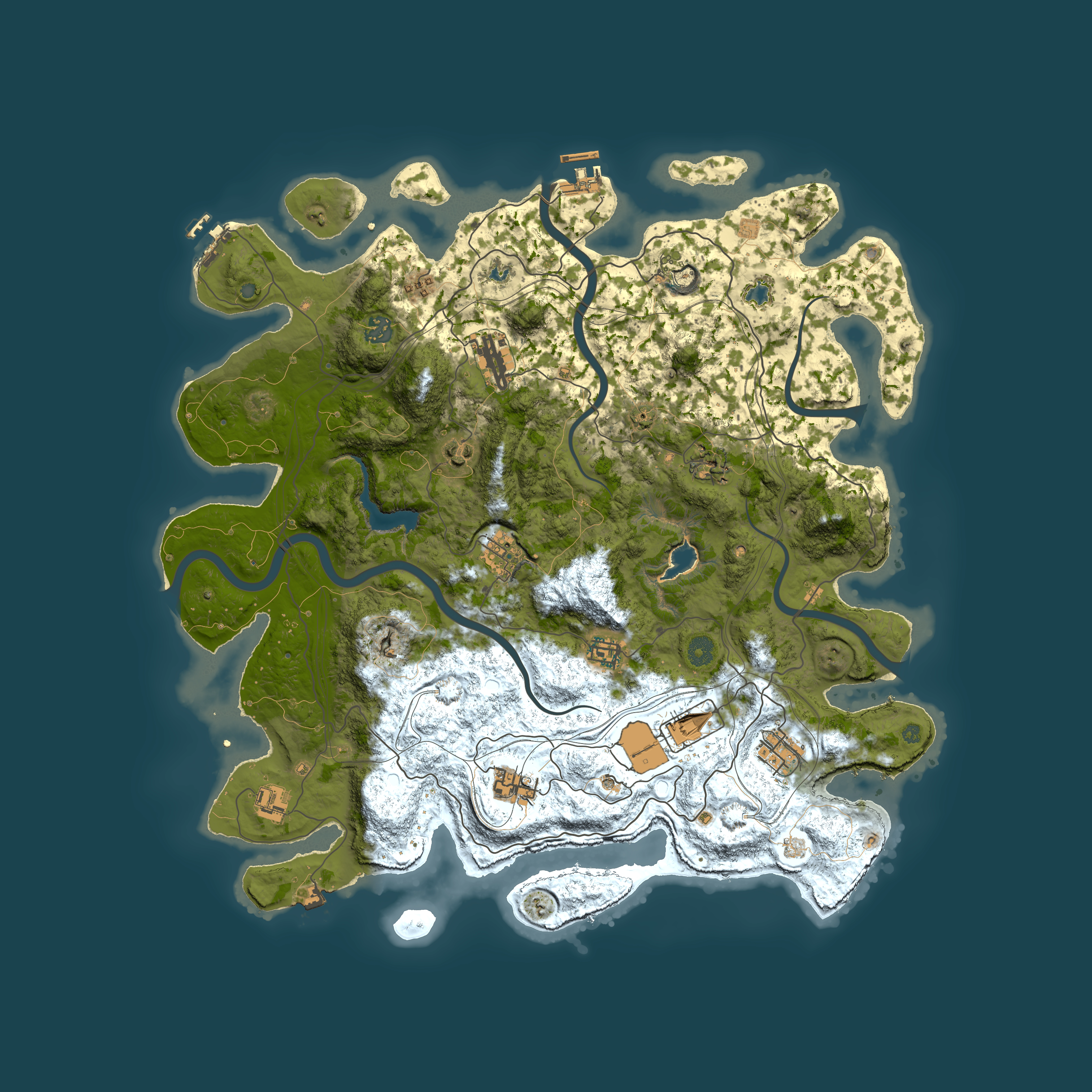 Full top-down render of Rust map seed 1450156366, 4500x4500m