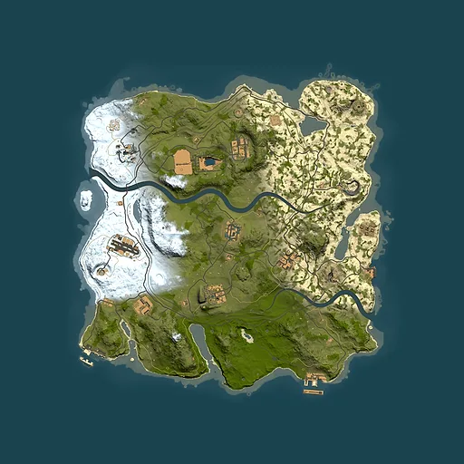 Rust map seed 3648, 3600x3600m top-down preview
