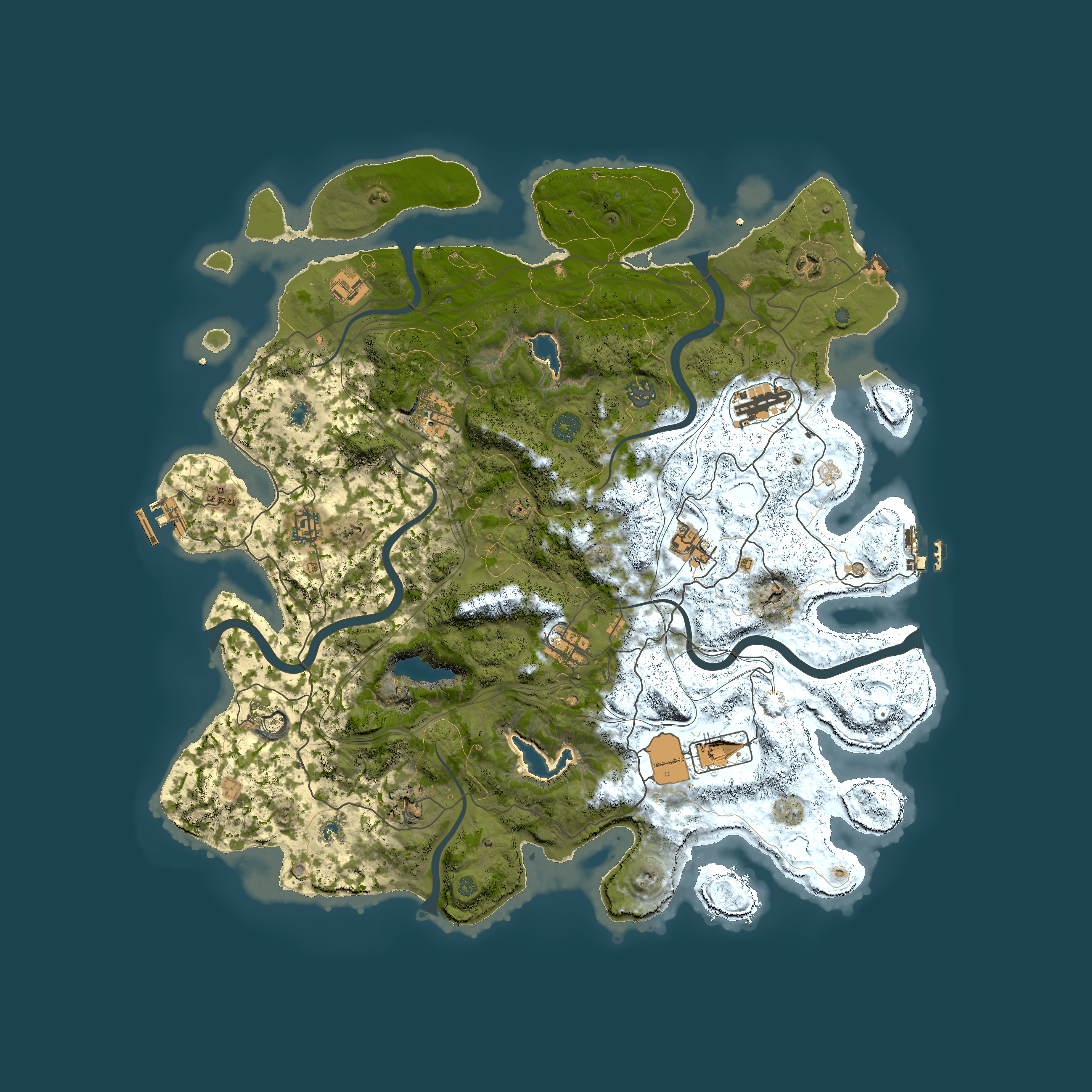 Full top-down render of Rust map seed 1724623664, 4500x4500m