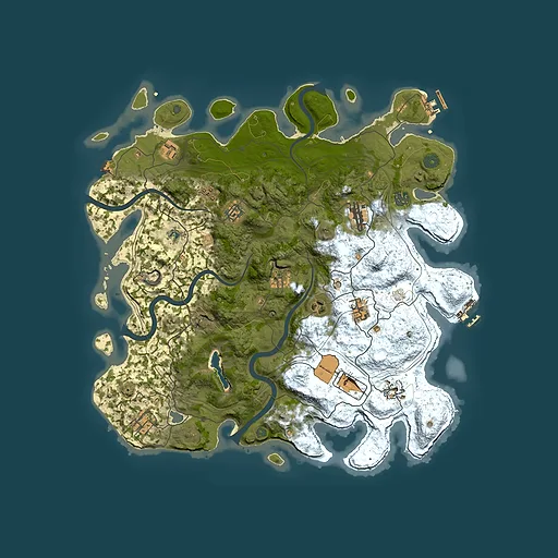 Rust map seed 0, 4250x4250m top-down preview