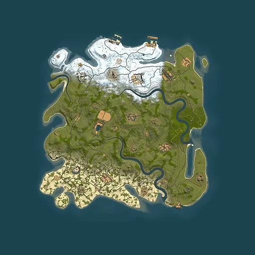 Rust map seed 1337, 4000x4000m top-down preview