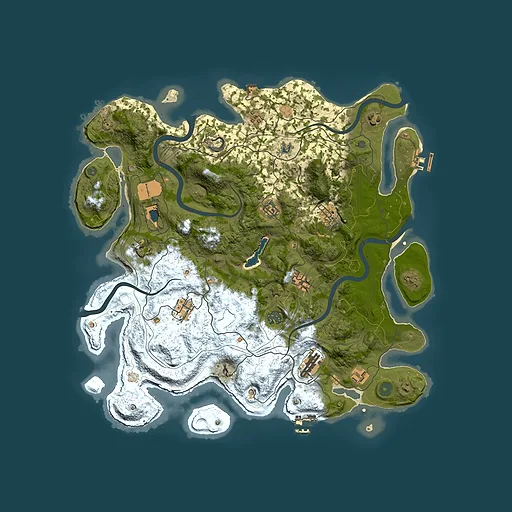 Rust map seed 0, 4250x4250m top-down preview