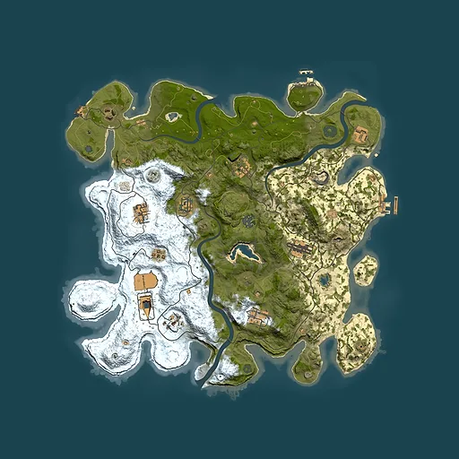 Rust map seed 1381365845, 4000x4000m top-down preview