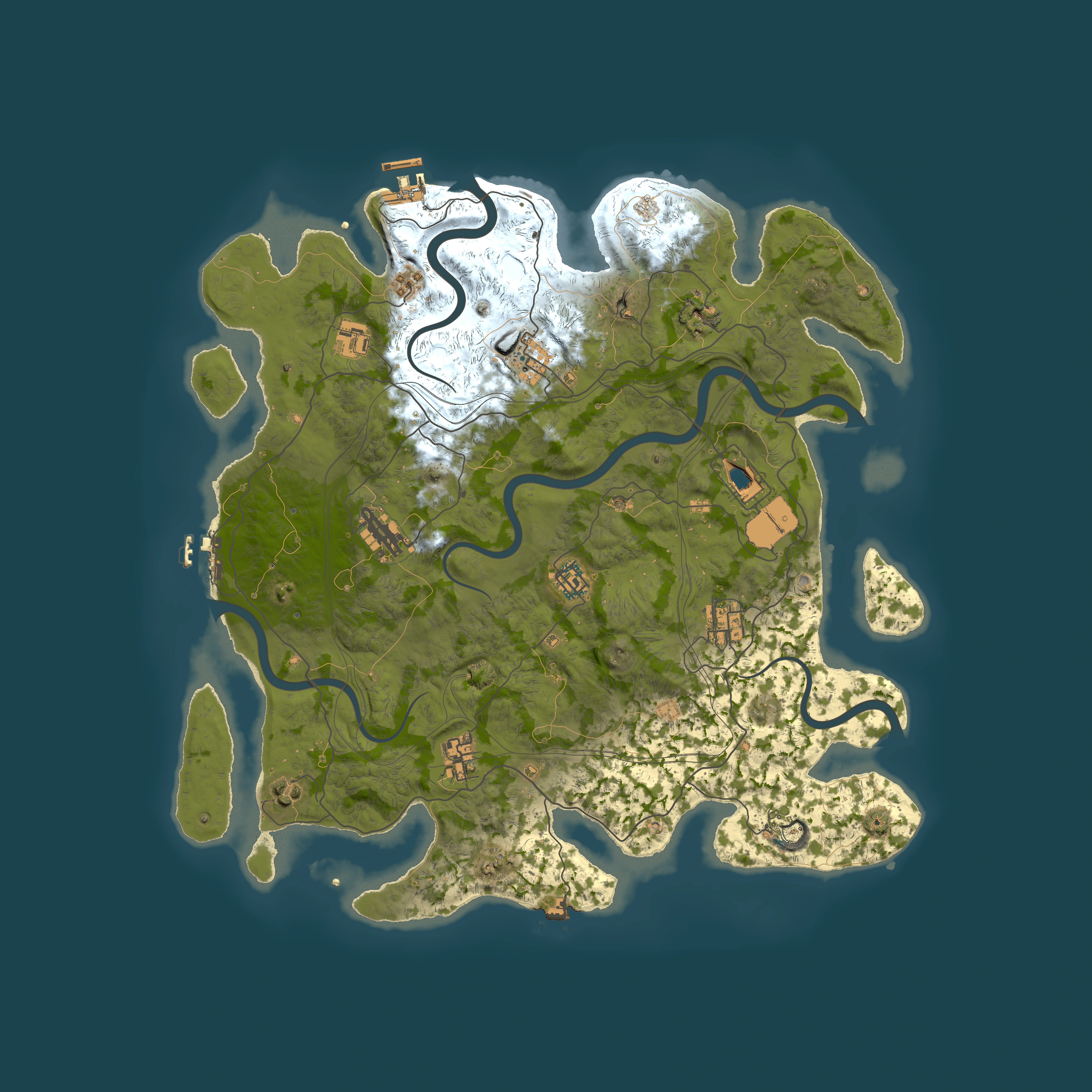 Full top-down render of Rust map seed 1337, 4250x4250m