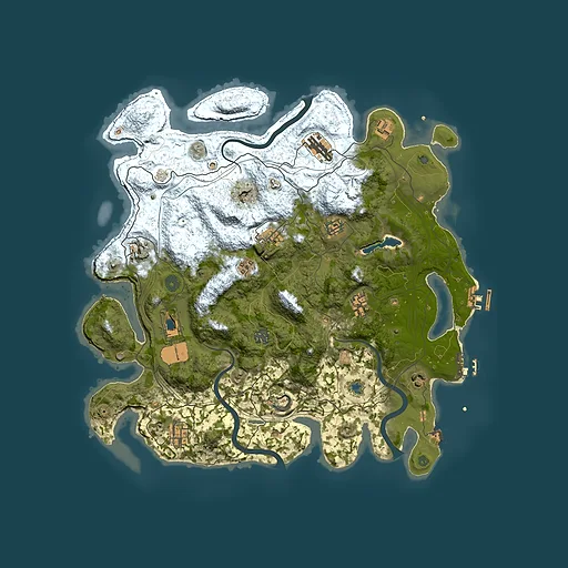 Rust map seed 0, 4250x4250m top-down preview