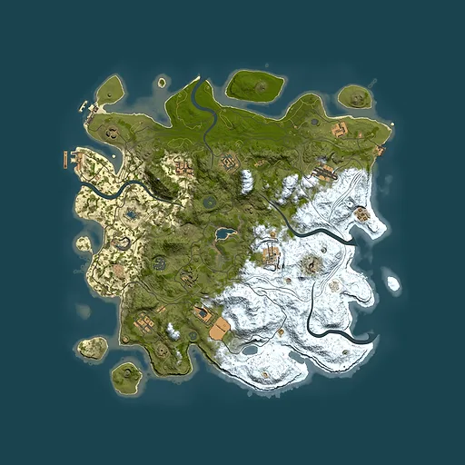 Rust map seed 0, 4250x4250m top-down preview