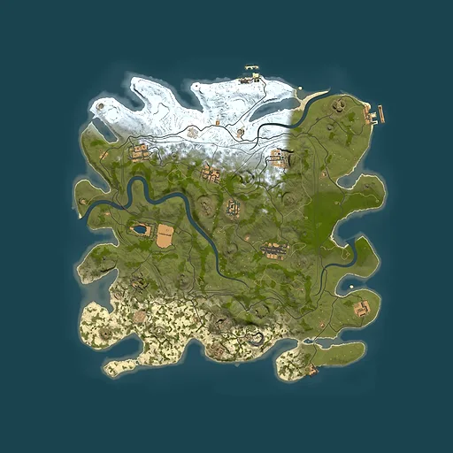 Rust map seed 1337, 4000x4000m top-down preview