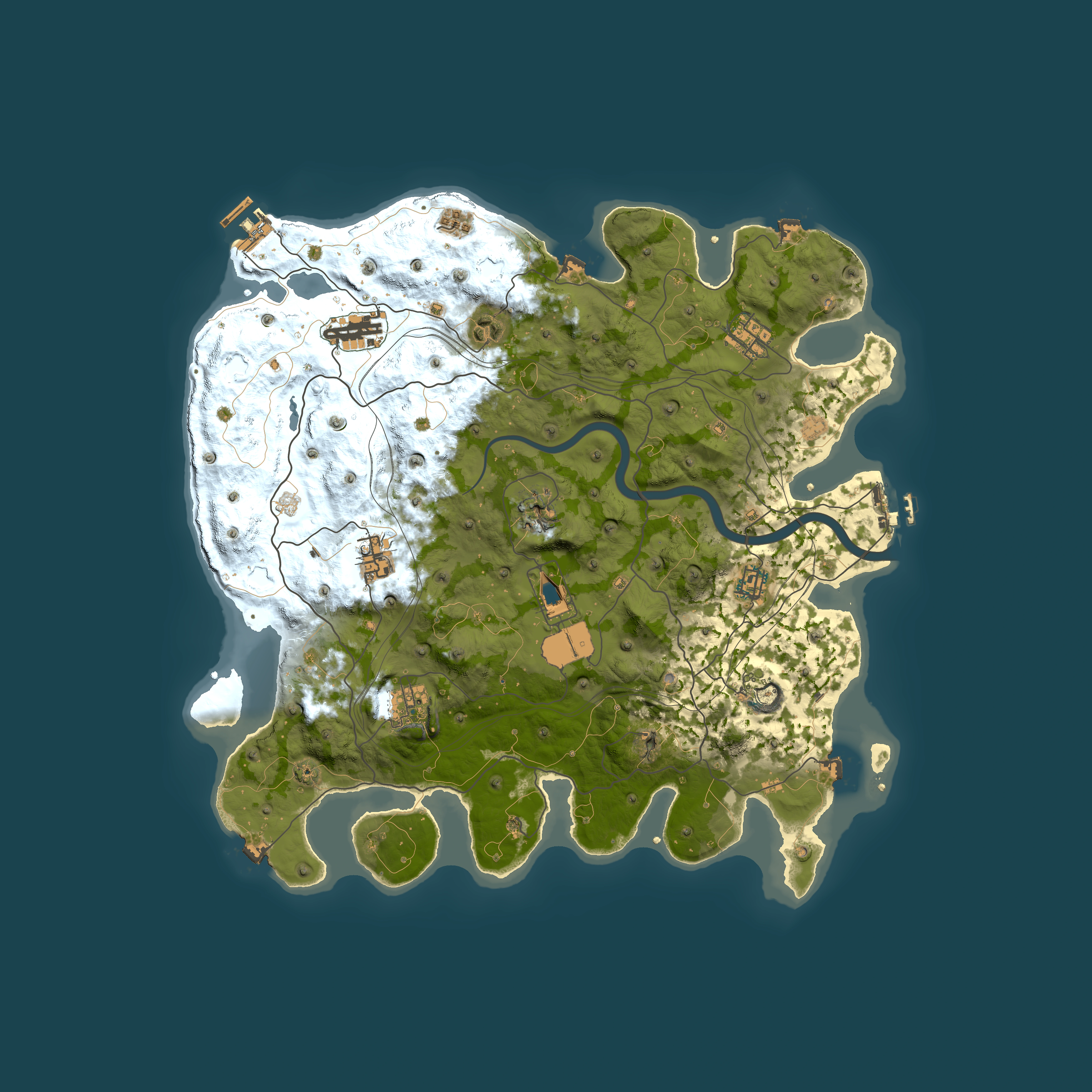 Full top-down render of Rust map seed 1337, 4100x4100m