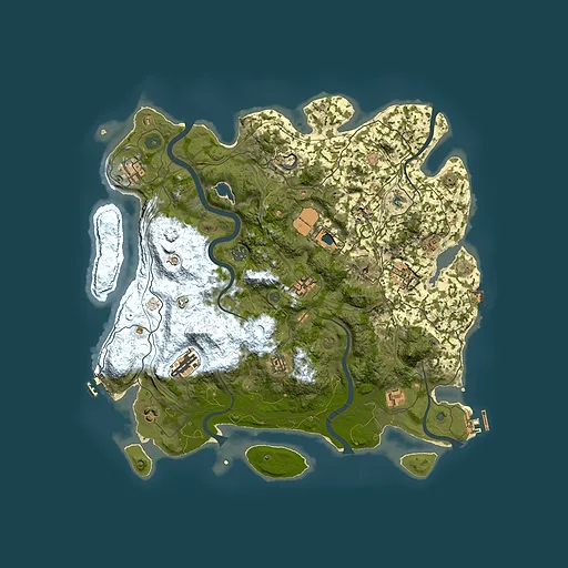 Rust map seed 0, 4250x4250m top-down preview