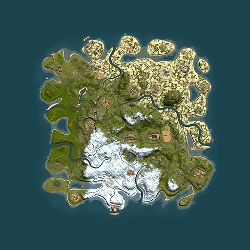 Rust map seed 0, 4250x4250m top-down preview