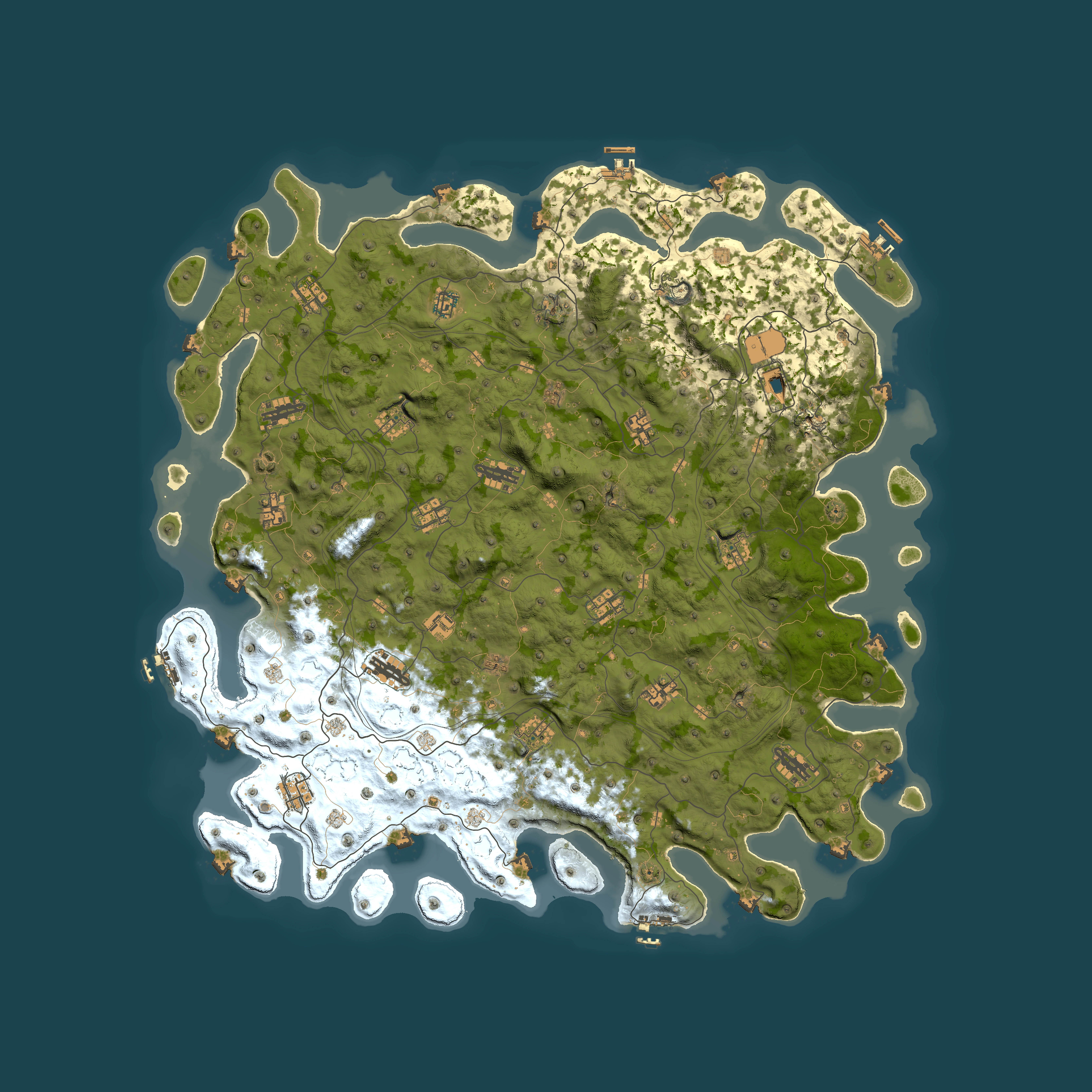 Full top-down render of Rust map seed 1337, 5500x5500m