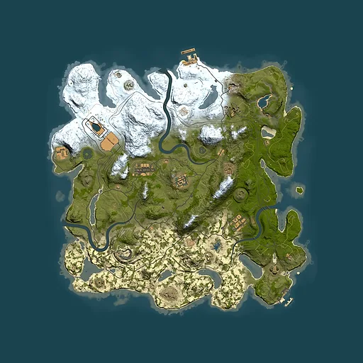 Rust map seed 1337, 4000x4000m top-down preview