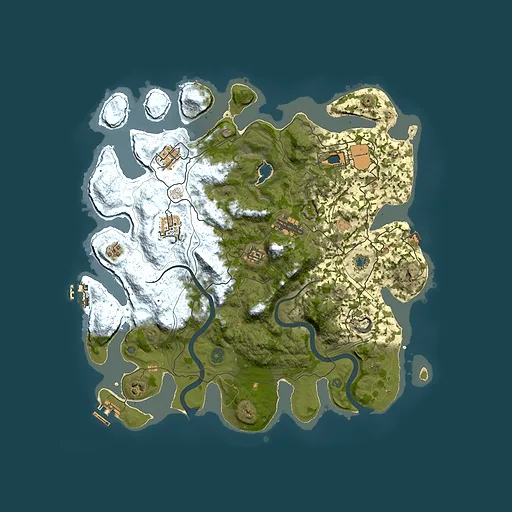 Rust map seed 32208, 4000x4000m top-down preview