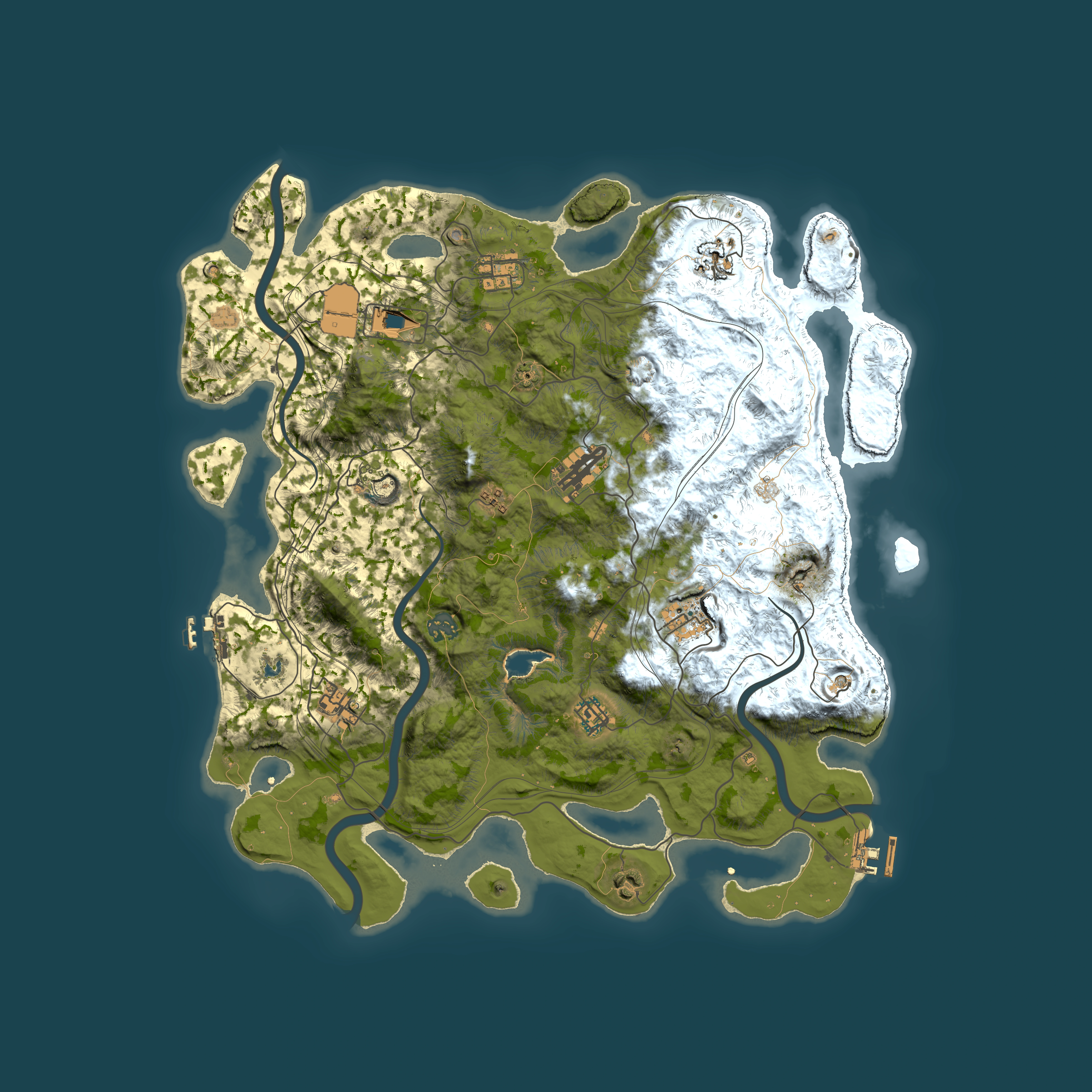 Full top-down render of Rust map seed 22082026, 4250x4250m