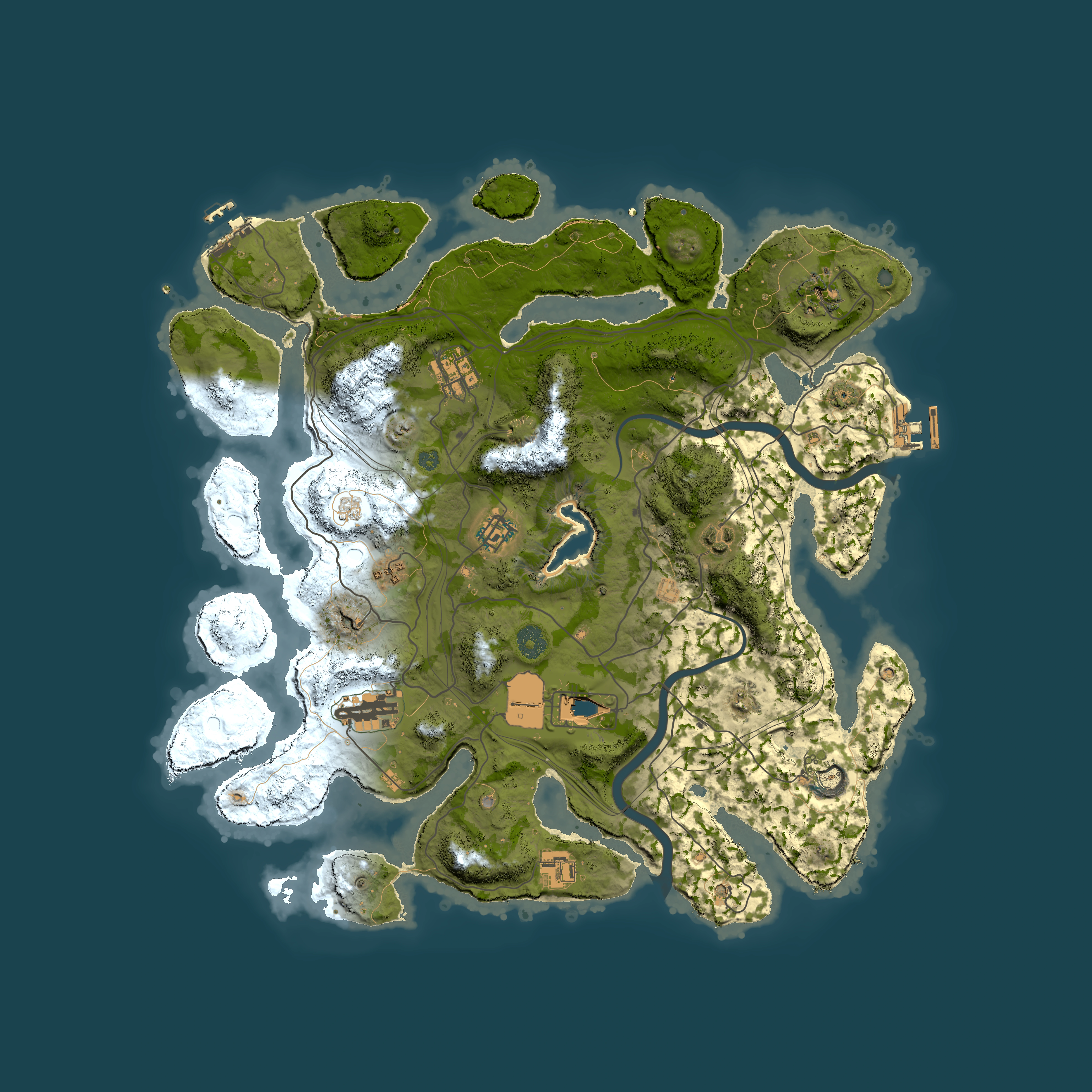 Full top-down render of Rust map seed 1337, 4000x4000m