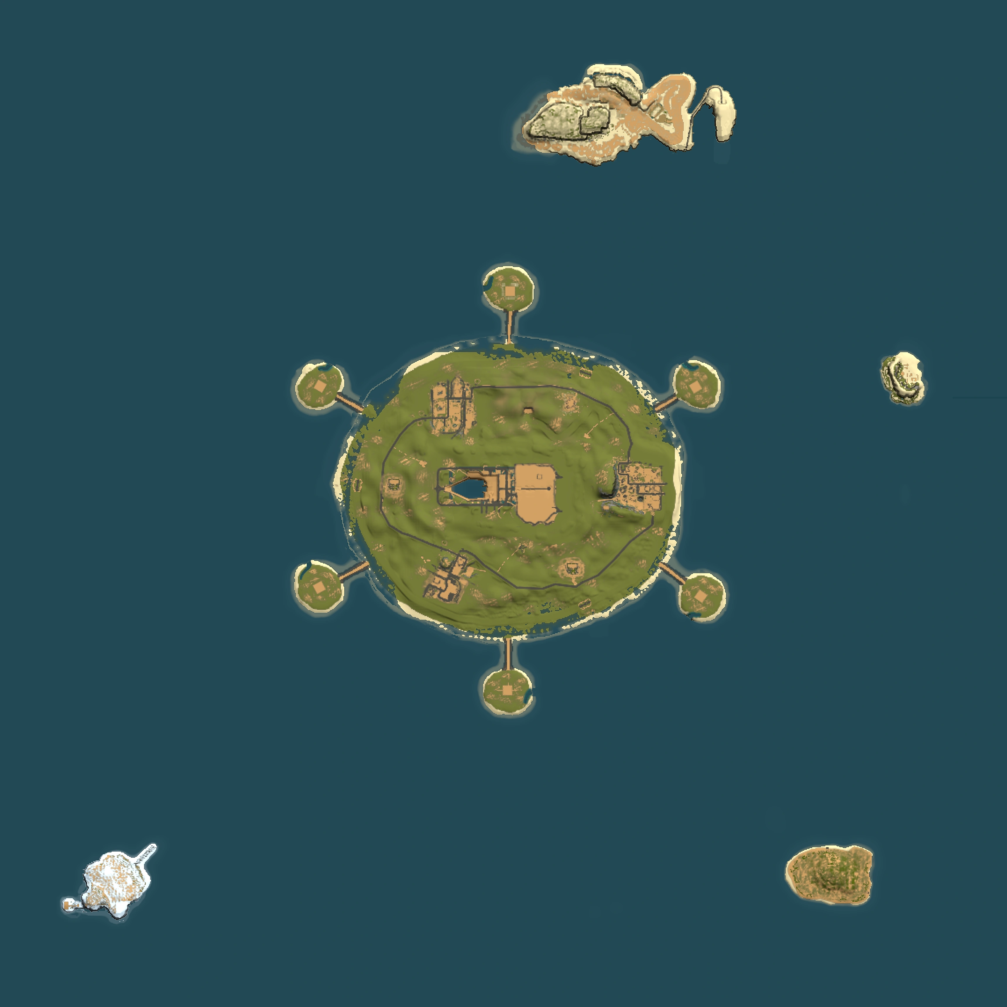 Full top-down render of Rust map seed 1337, 4000x4000m
