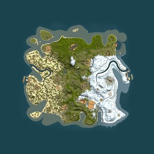 Rust map seed 0, 3500x3500m top-down preview