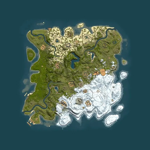 Rust map seed 1101064611, 4500x4500m top-down preview
