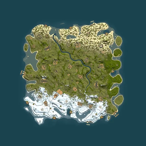 Rust map seed 1337, 5000x5000m top-down preview