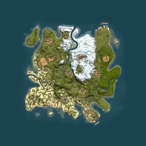 Rust map seed 2066868167, 3500x3500m top-down preview