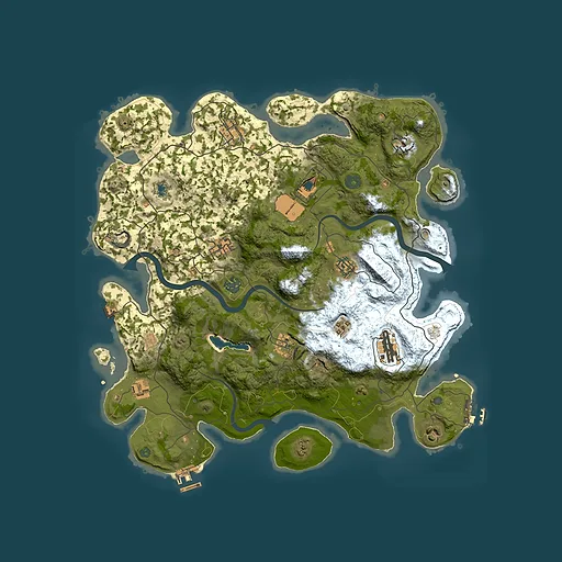 Rust map seed 1607947881, 4000x4000m top-down preview