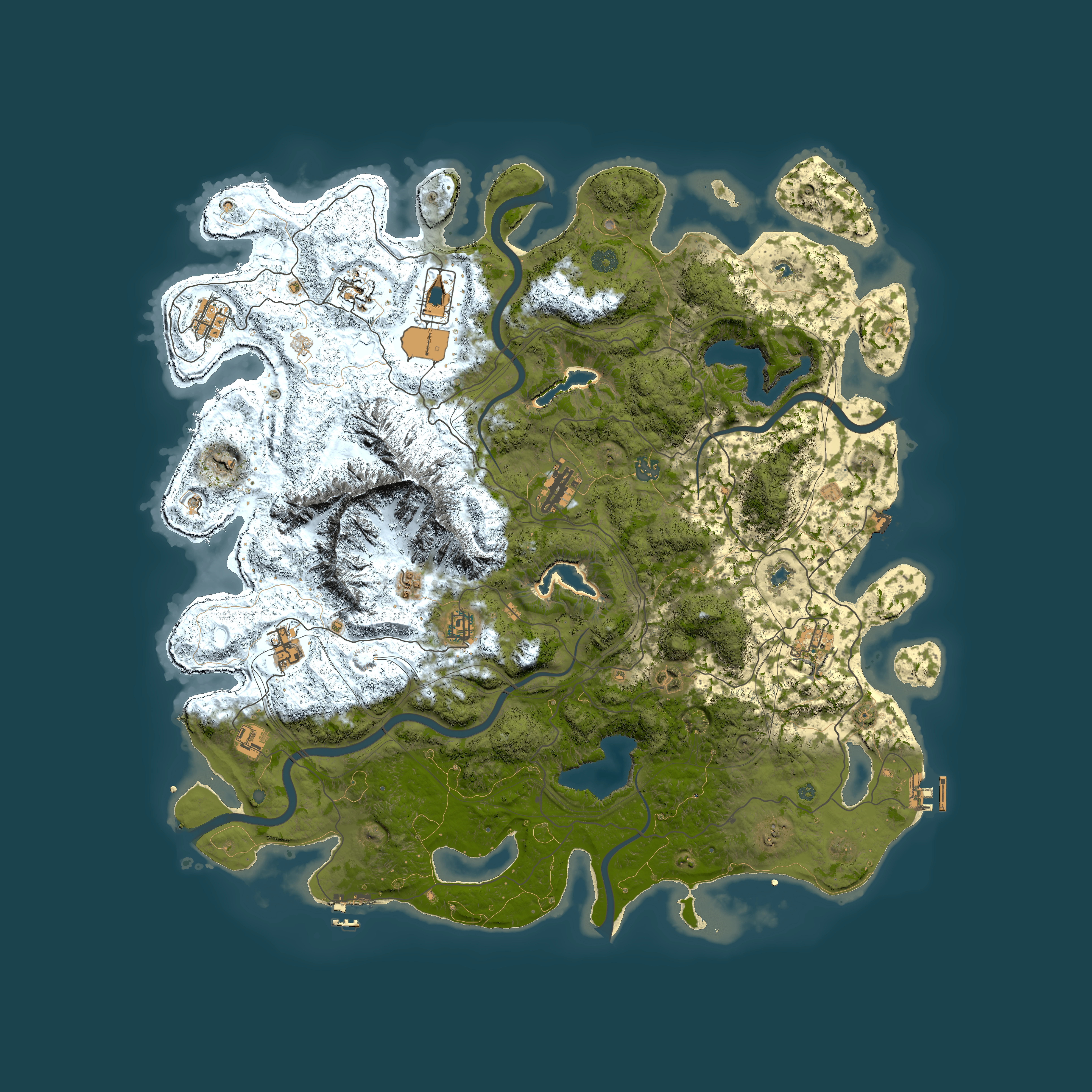 Full top-down render of Rust map seed 693859905, 5000x5000m