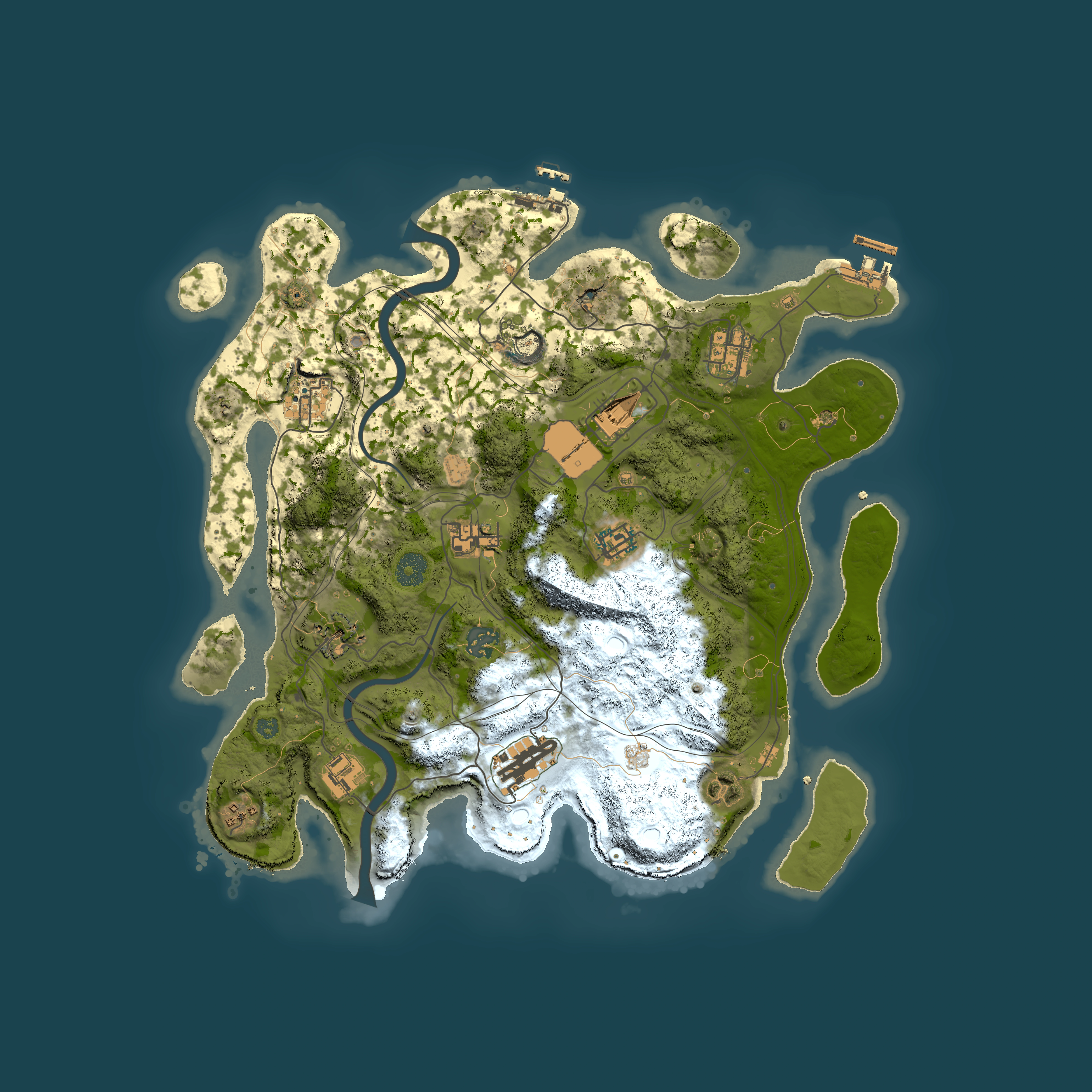 Full top-down render of Rust map seed 1337, 3800x3800m