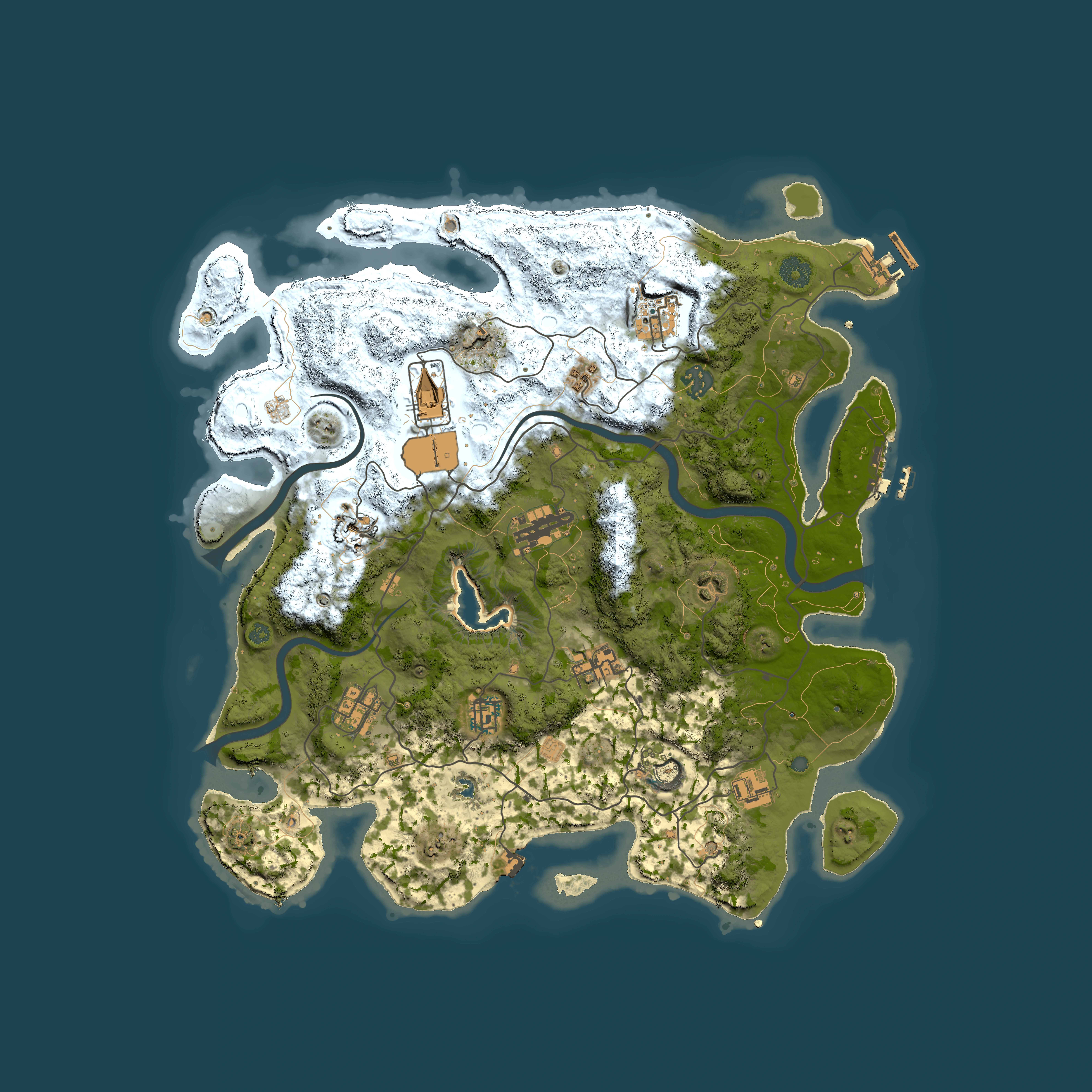 Full top-down render of Rust map seed 595375990, 4000x4000m