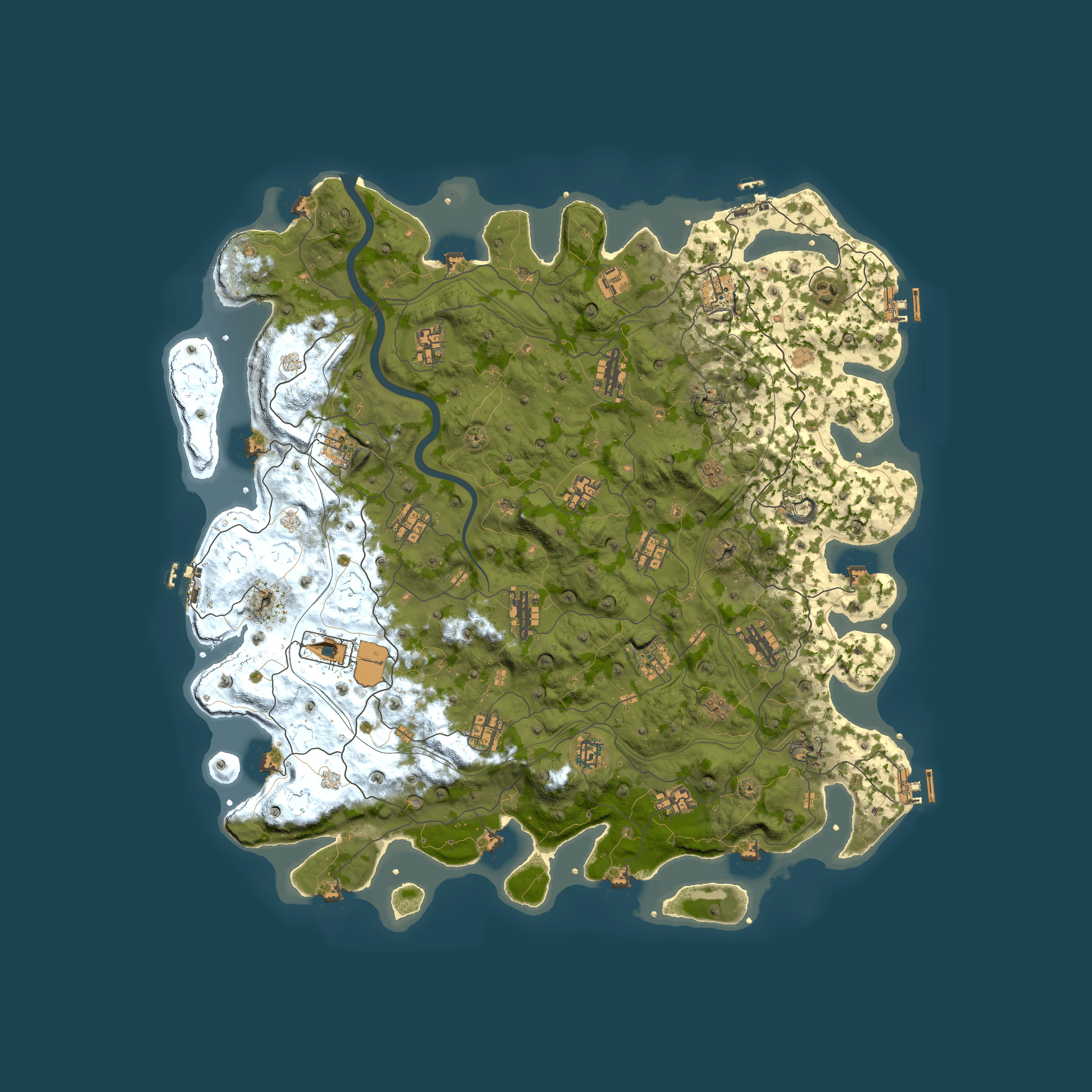 Full top-down render of Rust map seed 1719284889, 5000x5000m