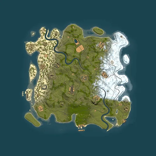Rust map seed 1337, 4000x4000m top-down preview