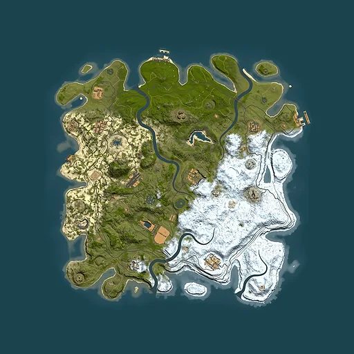 Rust map seed 0, 4250x4250m top-down preview