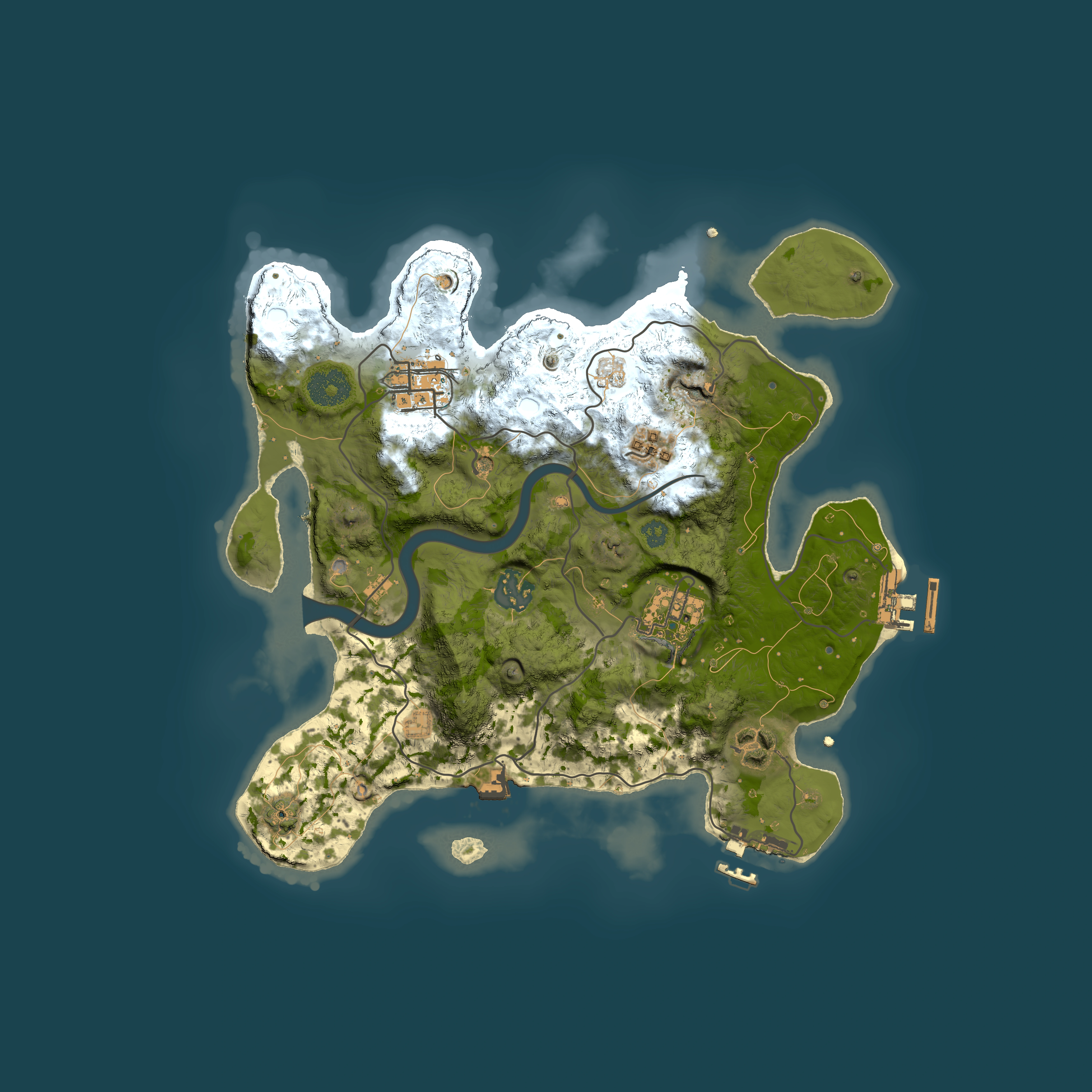 Full top-down render of Rust map seed 1481950134, 3000x3000m