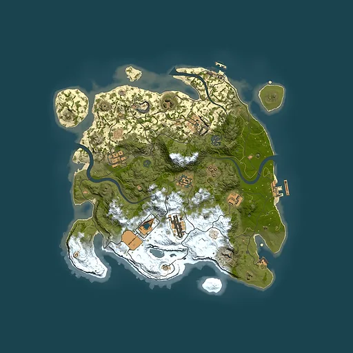 Rust map seed 1932239814, 3500x3500m top-down preview