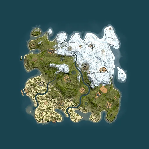 Rust map seed 0, 3800x3800m top-down preview