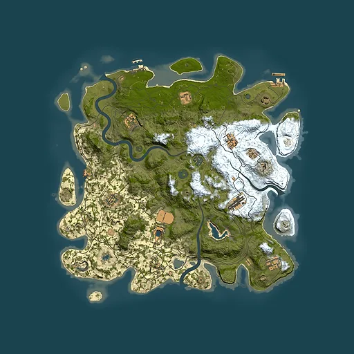 Rust map seed 0, 4250x4250m top-down preview
