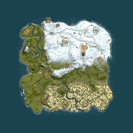 Rust map seed 1060880876, 4000x4000m top-down preview