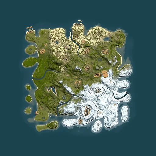 Rust map seed 0, 4250x4250m top-down preview