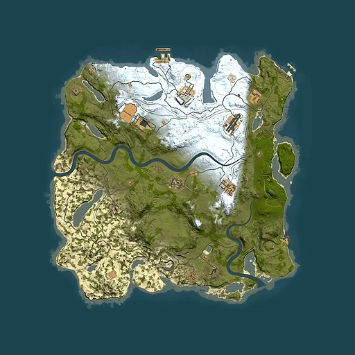 Rust map seed 2850, 3900x3900m top-down preview