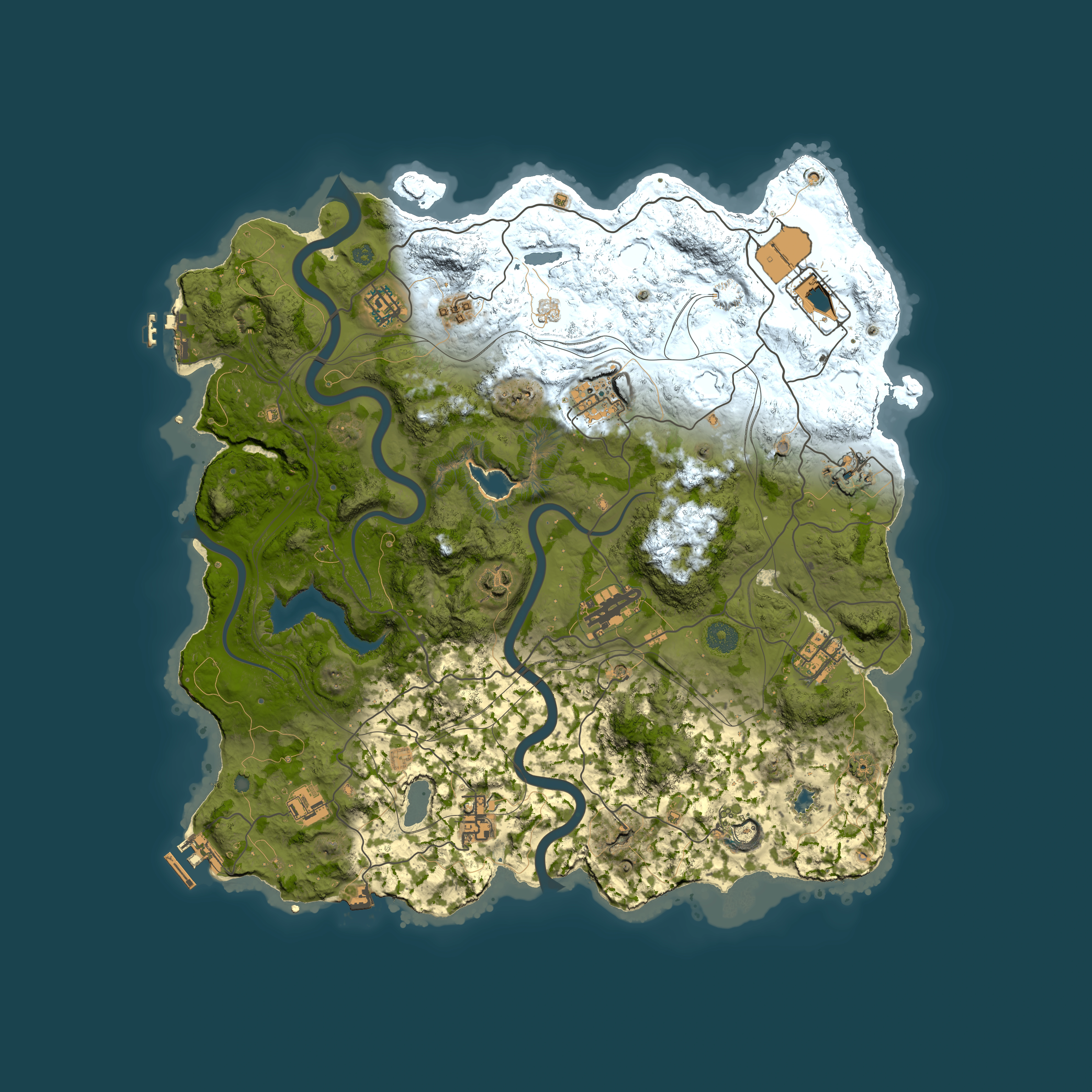Full top-down render of Rust map seed 1165646553, 4000x4000m