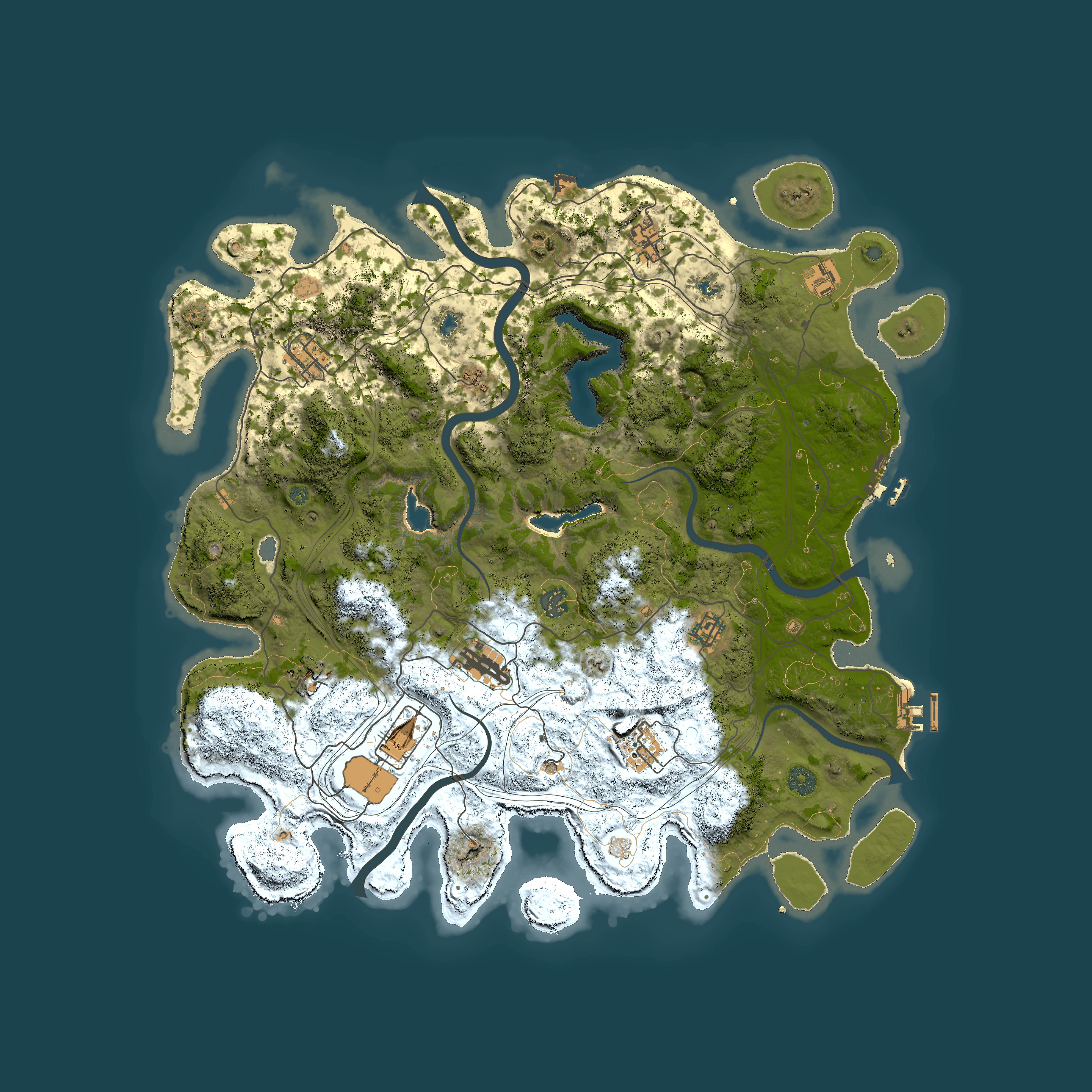 Full top-down render of Rust map seed 1049795624, 4500x4500m
