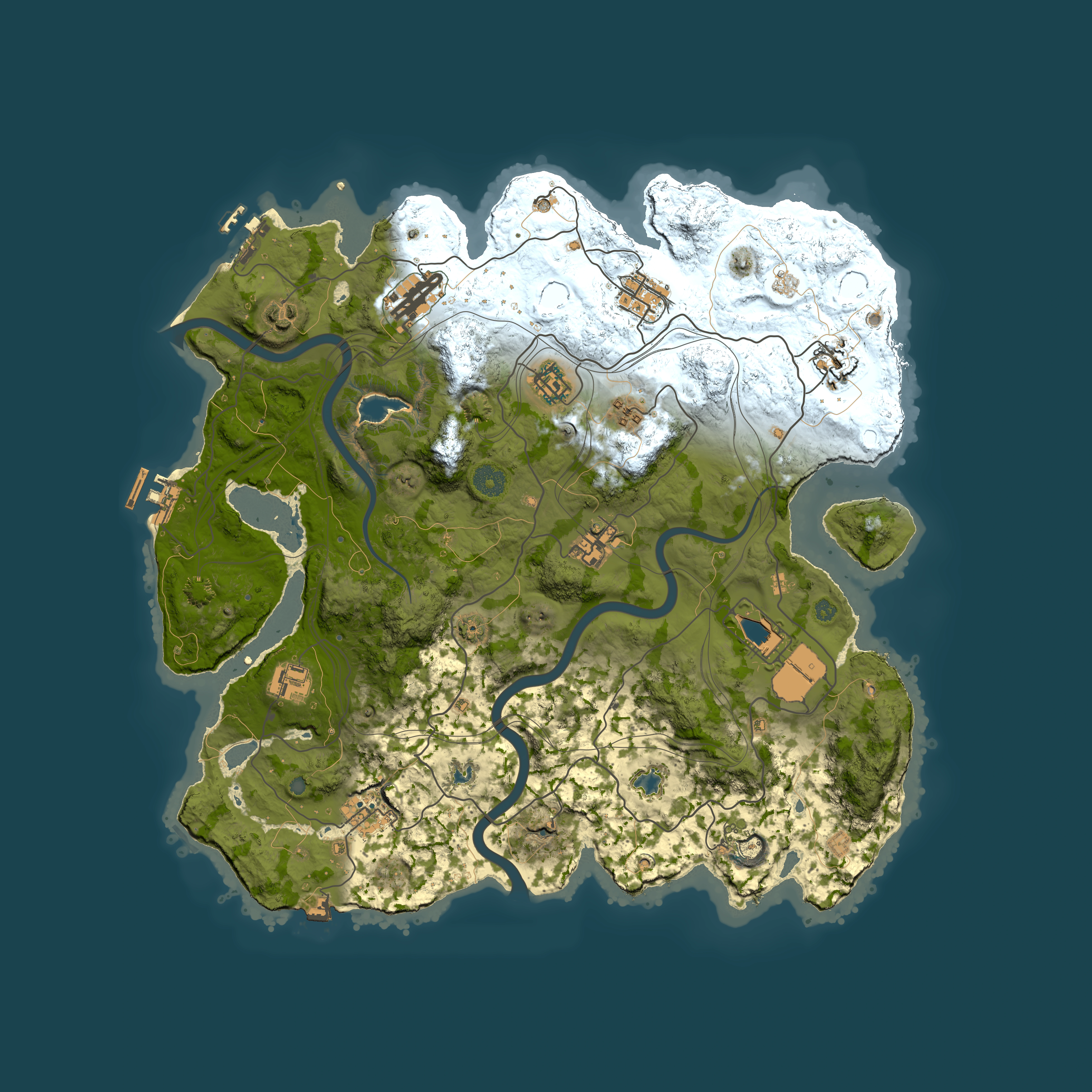 Full top-down render of Rust map seed 1008350336, 4000x4000m
