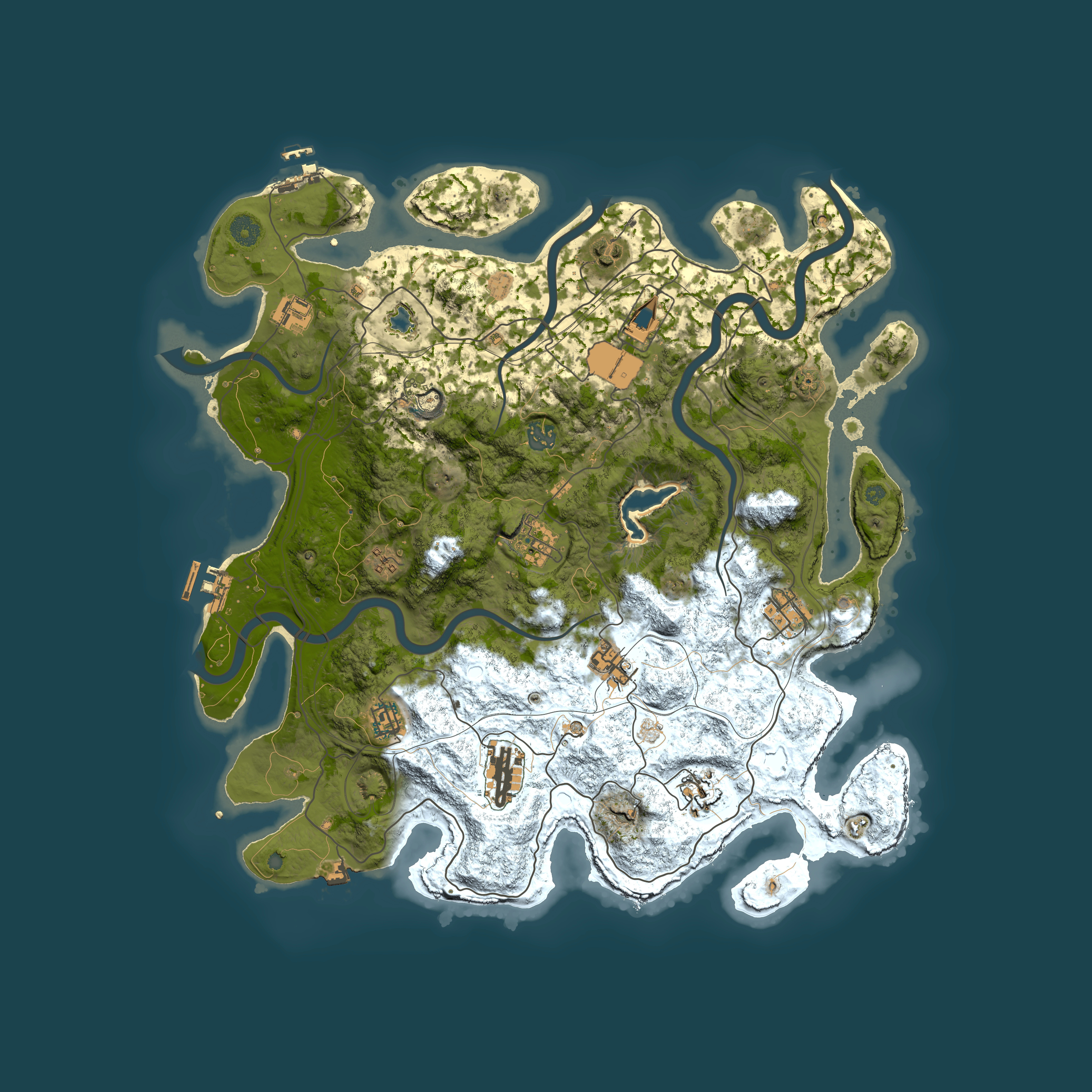 Full top-down render of Rust map seed 0, 4250x4250m