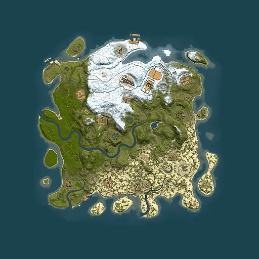 Rust map seed 0, 4250x4250m top-down preview