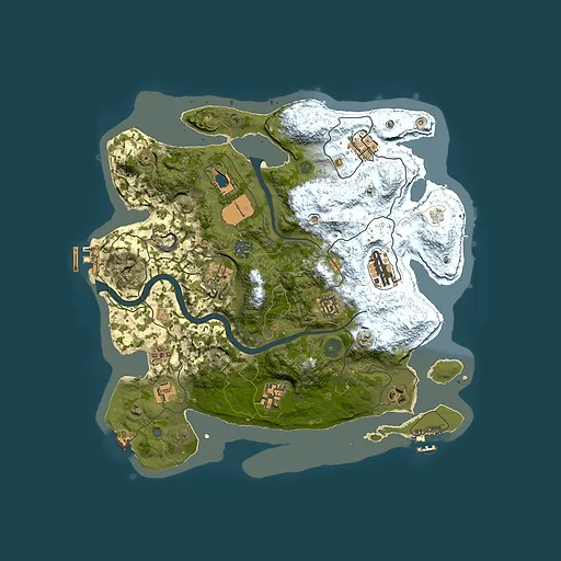 Rust map seed 0, 3500x3500m top-down preview