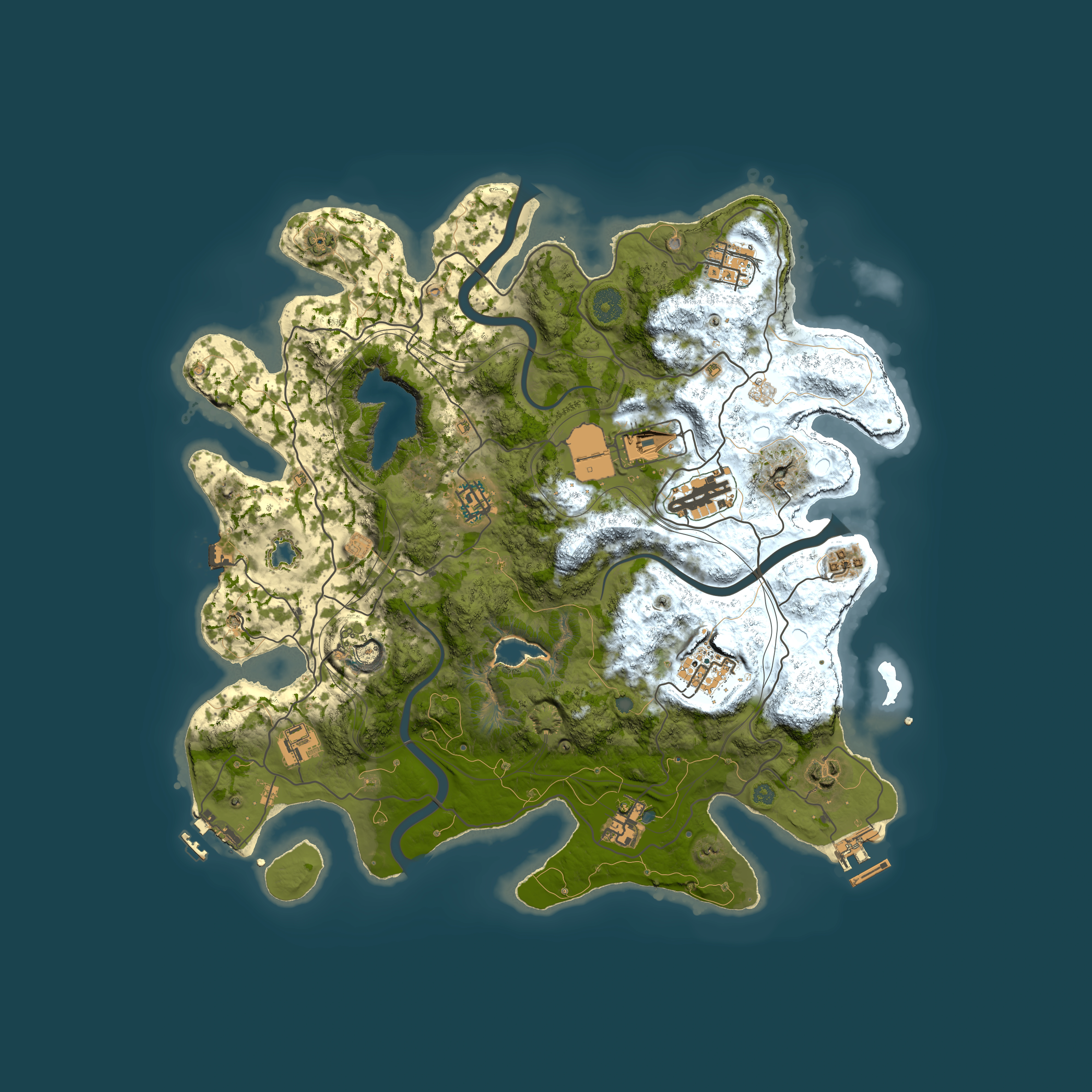 Full top-down render of Rust map seed 1765651650, 3850x3850m