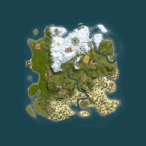 Rust map seed 5, 3700x3700m top-down preview