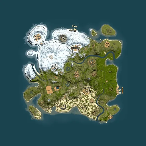 Rust map seed 0, 3500x3500m top-down preview